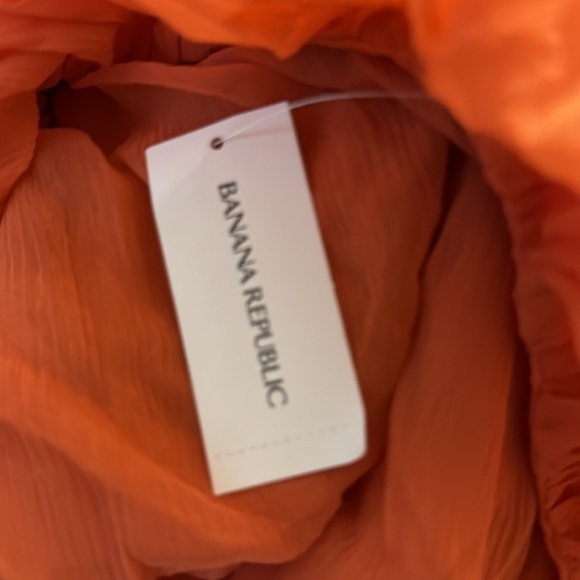 NWT! Banana Republic Solar Orange Aveline Crinkle Silk Maxi Dress -Multiple - Picture 7 of 7